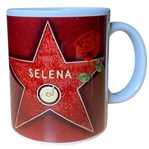 Selena Hollywood Star Graphic Red & White Coffee Cup Mug
